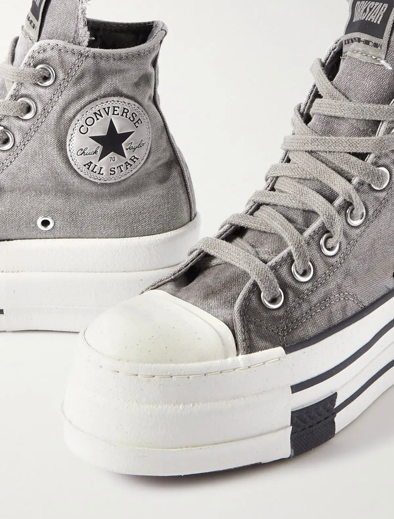 WMNs Converse DBL DRKSTAR Chuck Taylor All Star 70 Hi Rick Owens DRKSHDW Overdye Concrete