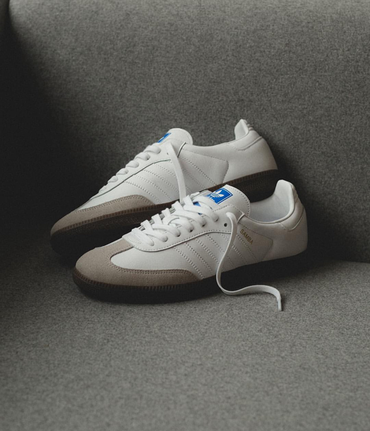 Samba Trainers Double White Gum