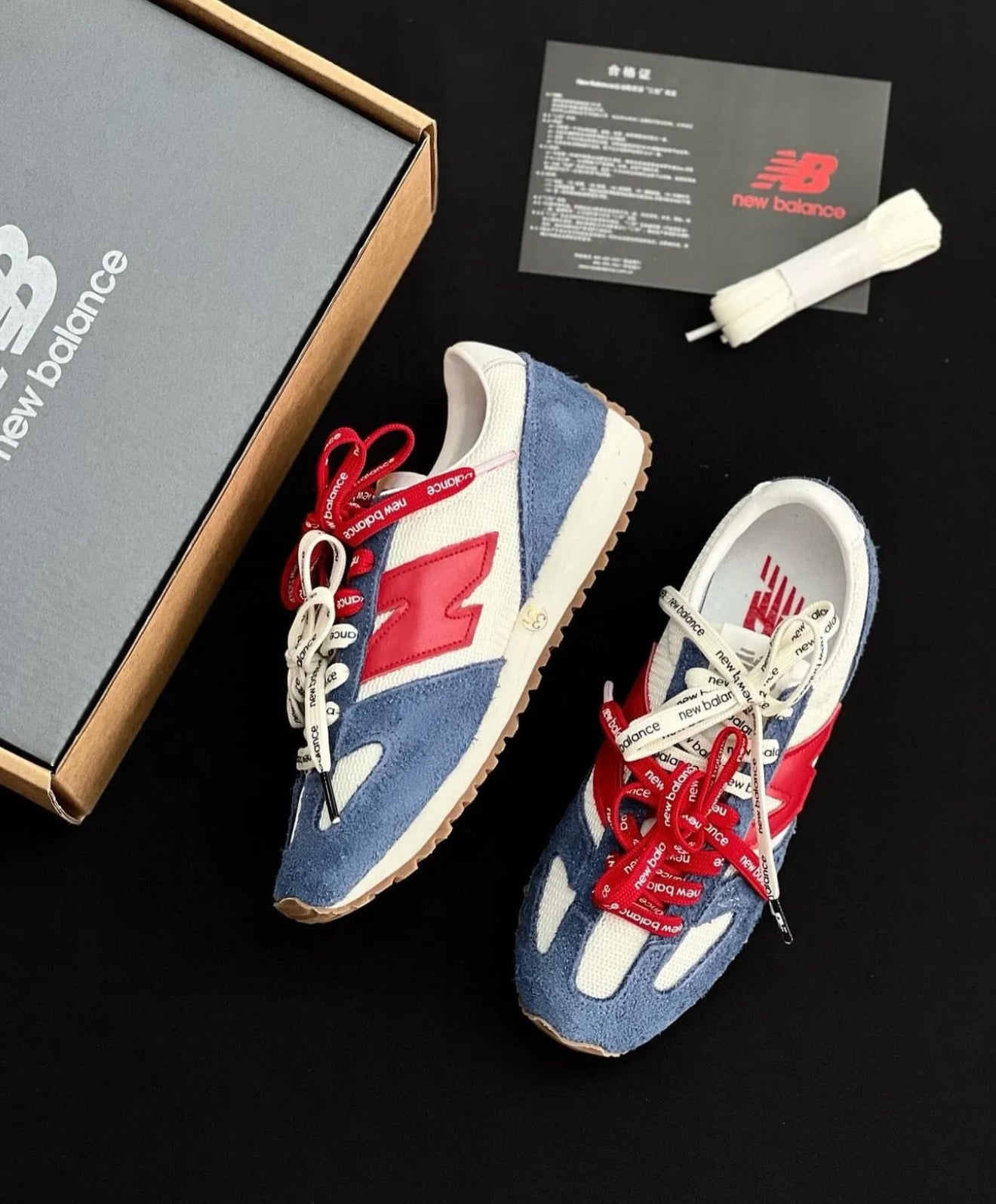 New Balance 471 Navy Linen True Red