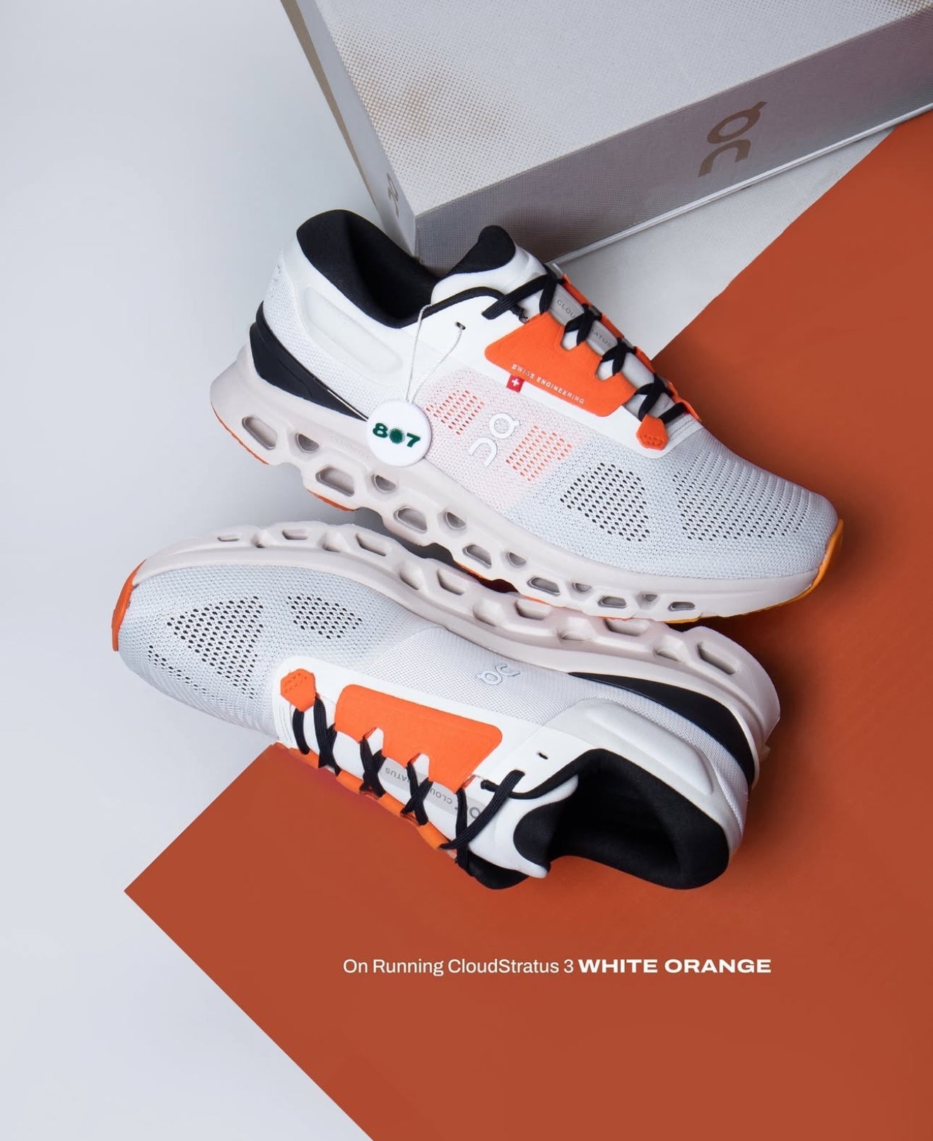 On CloudStratus 3 Undyed White Sand Orange