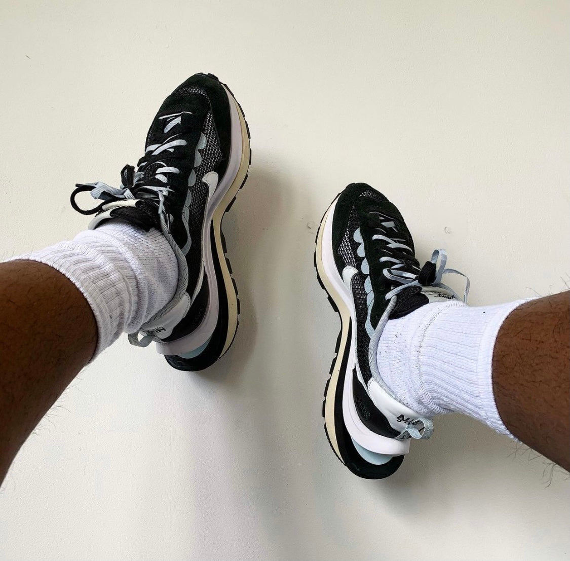 Air Sacai x Vaporwaffle Black White