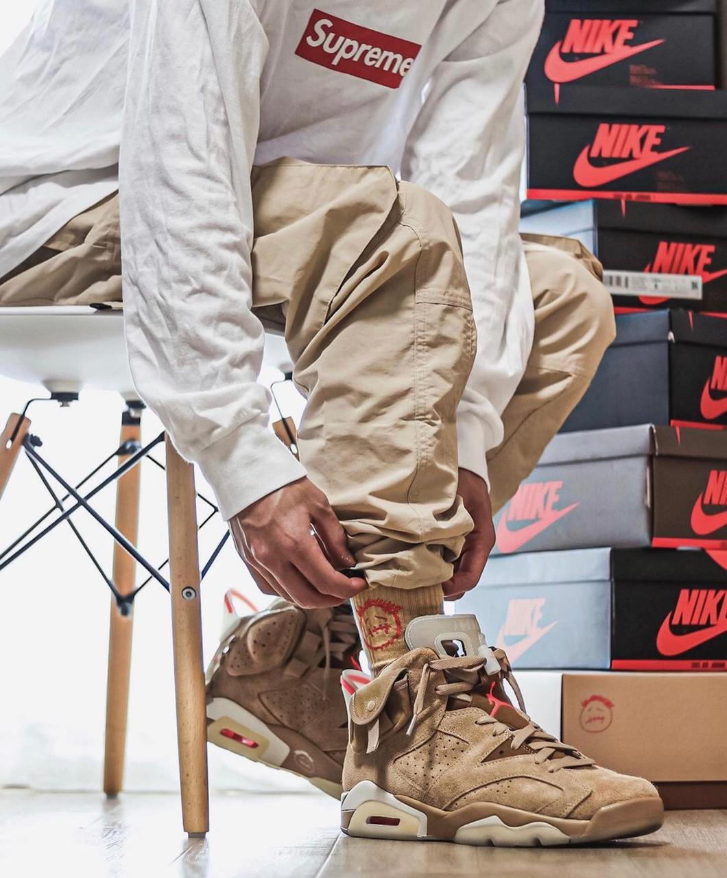 Air Jordan 6 x Travis Scott British Khaki ( Glows In Dark )