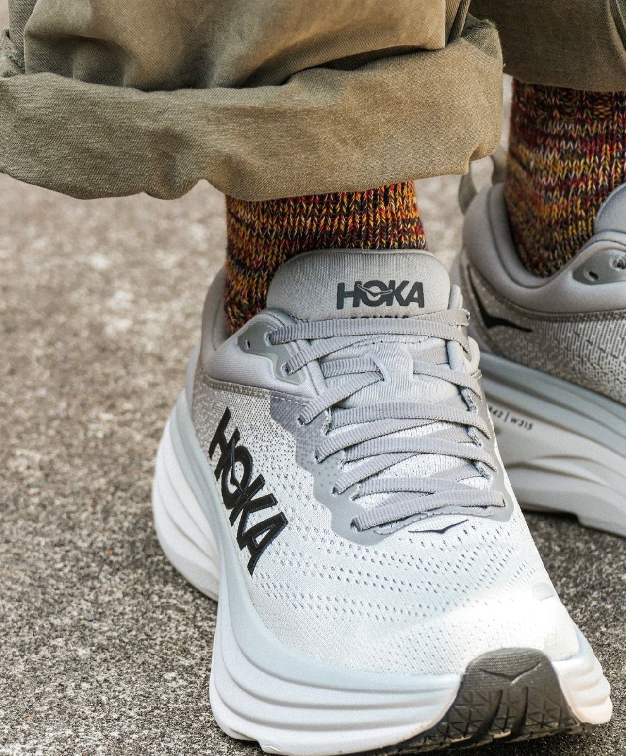 Hoka Bondi 8 Fossil Grey