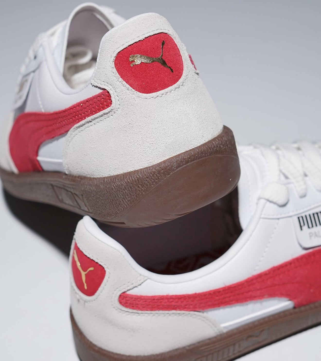 WMNs Puma Palermo Leather White Vapor Gray Club Red