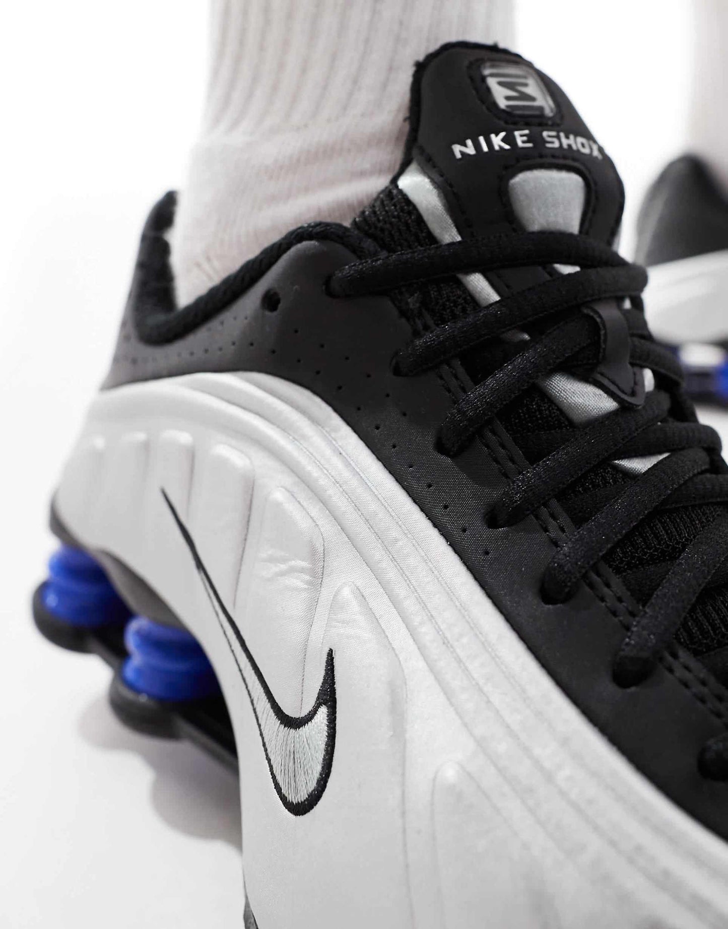 Shox R4 Metallic Silver Black Racer Blue