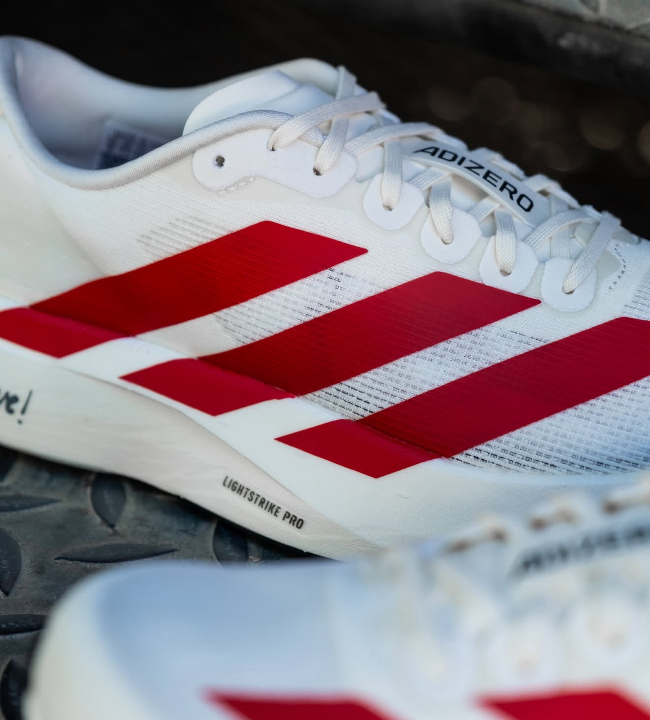 Adizero EVO SL Off White Better Scarlet