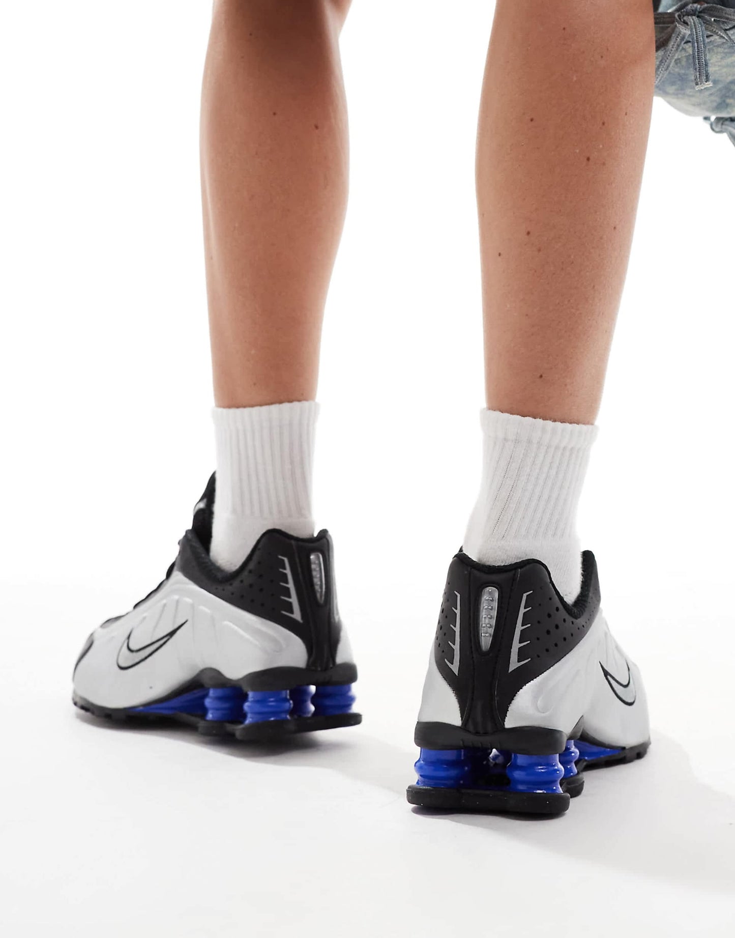 Shox R4 Metallic Silver Black Racer Blue