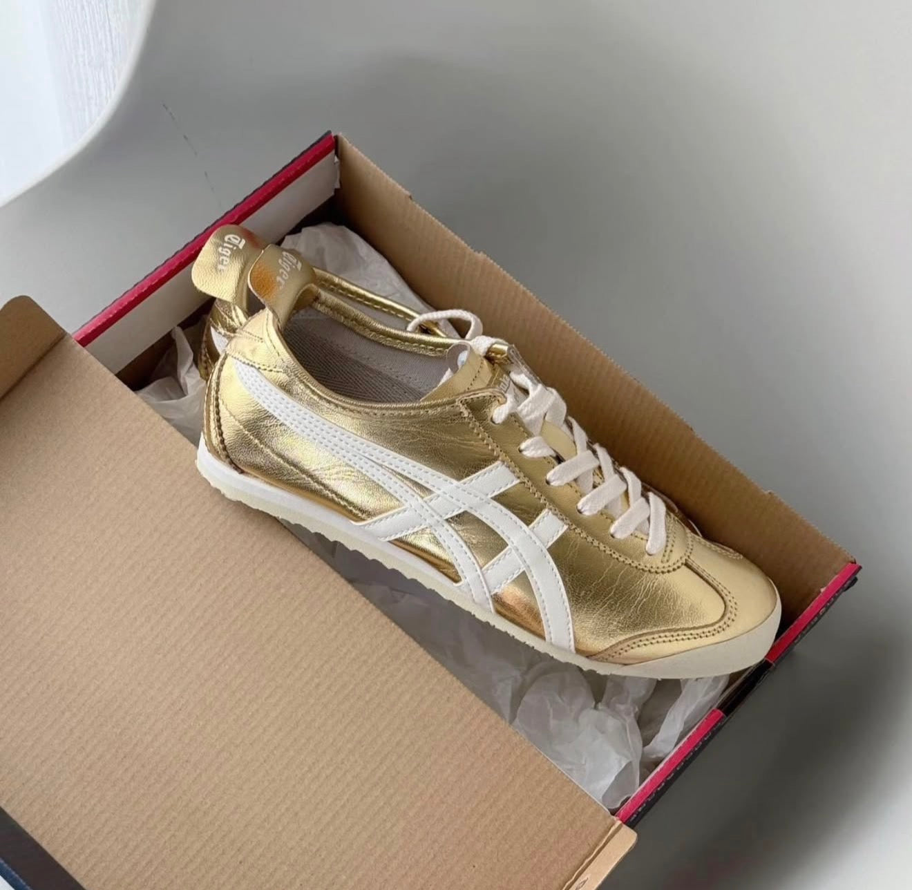 WMNs Mexico 66 Lace Up Gold White
