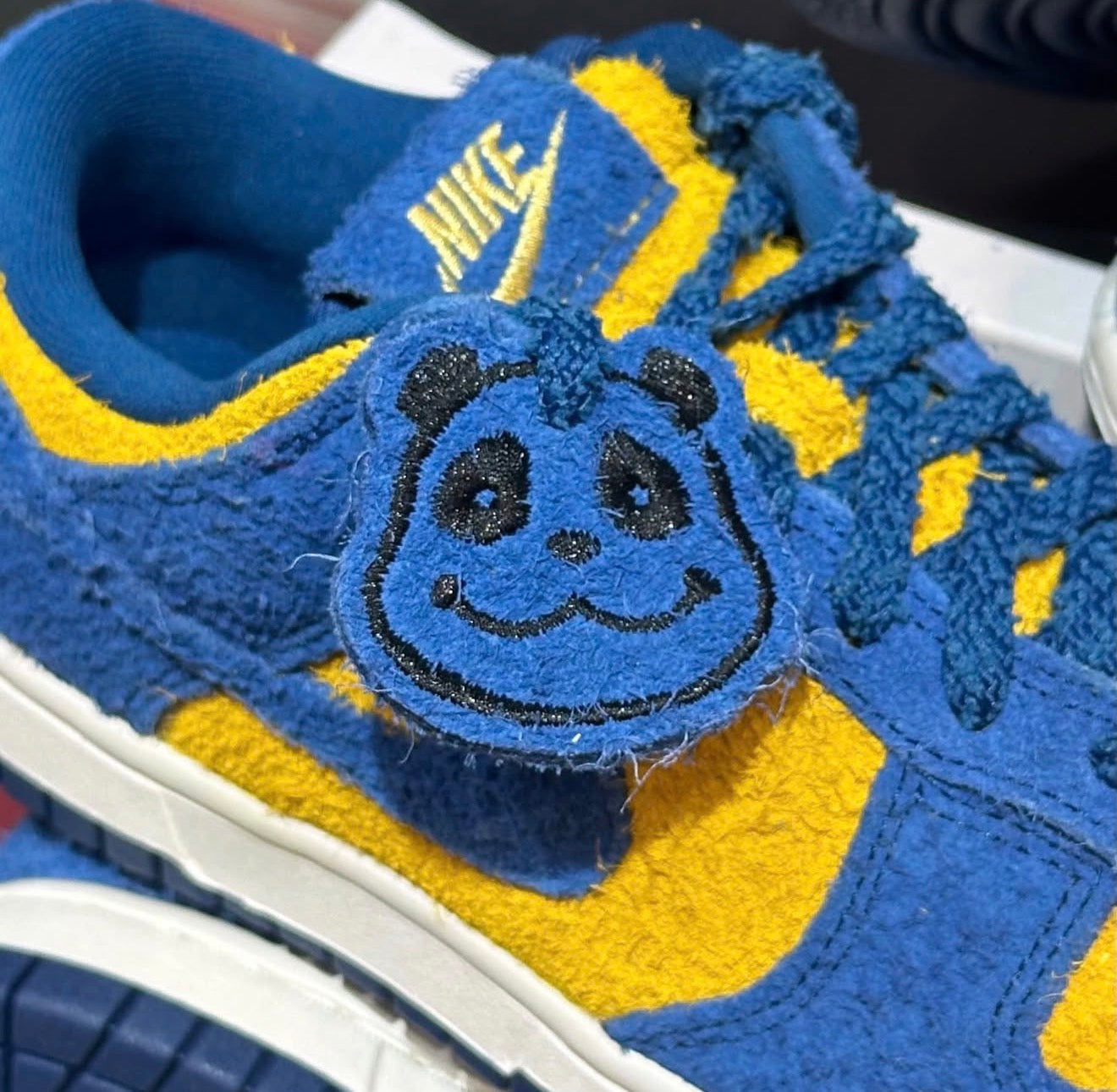 Dunk Low SE Panda-Monium Court Blue Yellow Ochre Suede