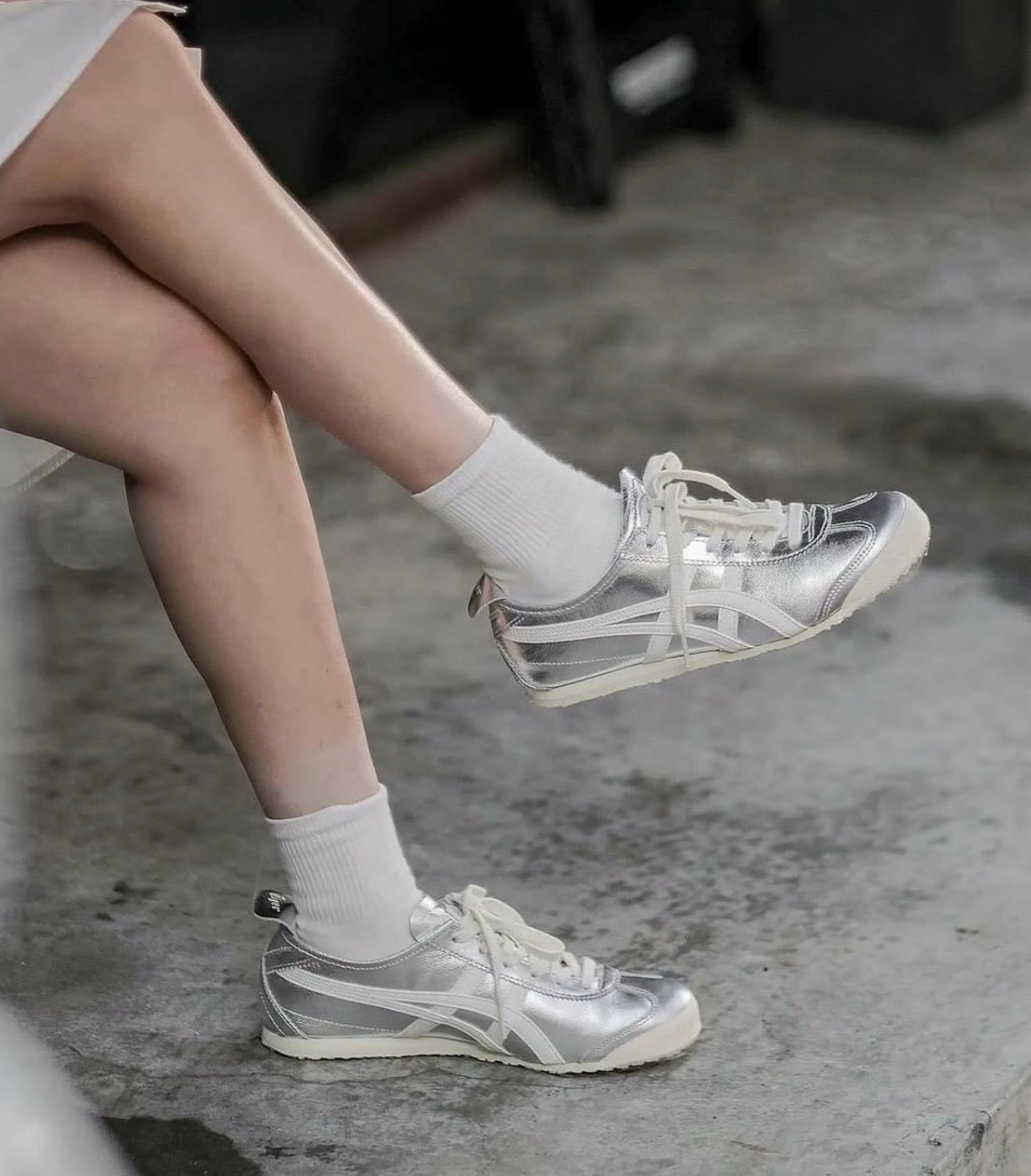 Mexico 66 Lace Up Silver/White