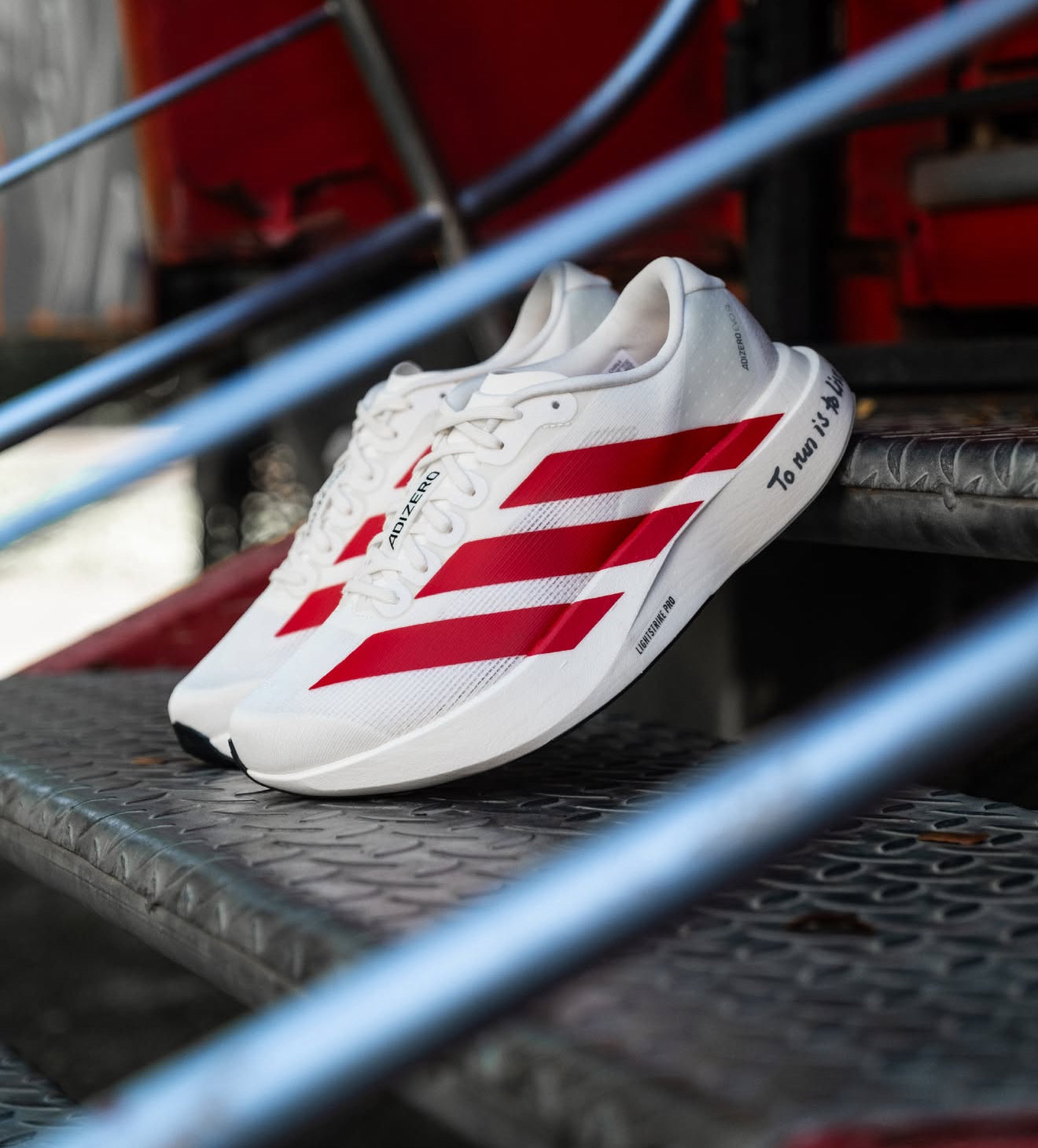Adizero EVO SL Off White Better Scarlet
