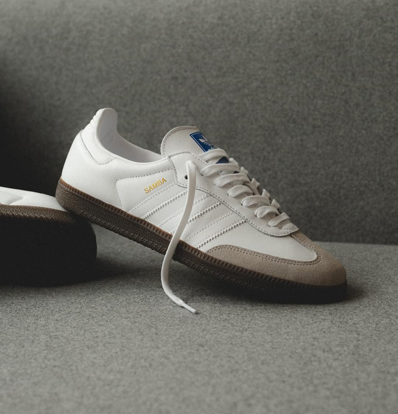 Samba Trainers Double White Gum