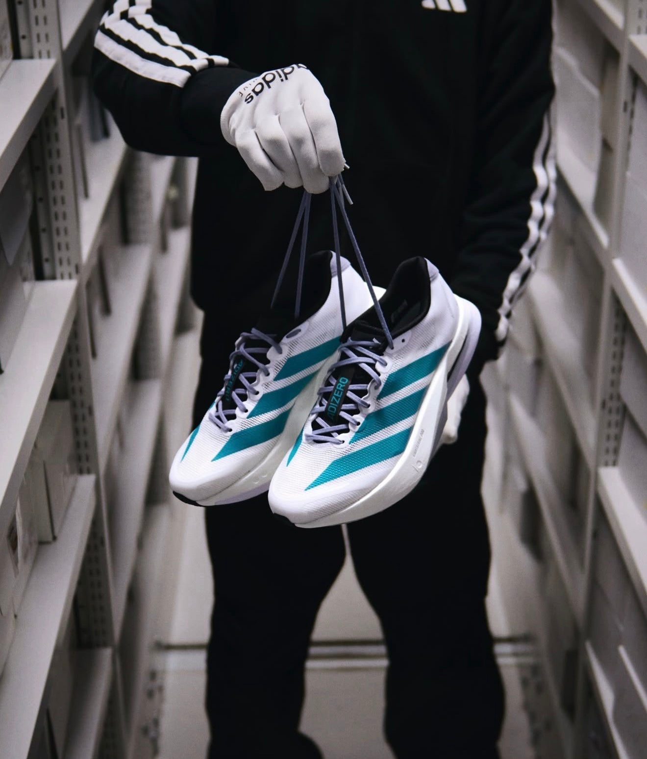 Adizero Boston 13 White Pure Teal