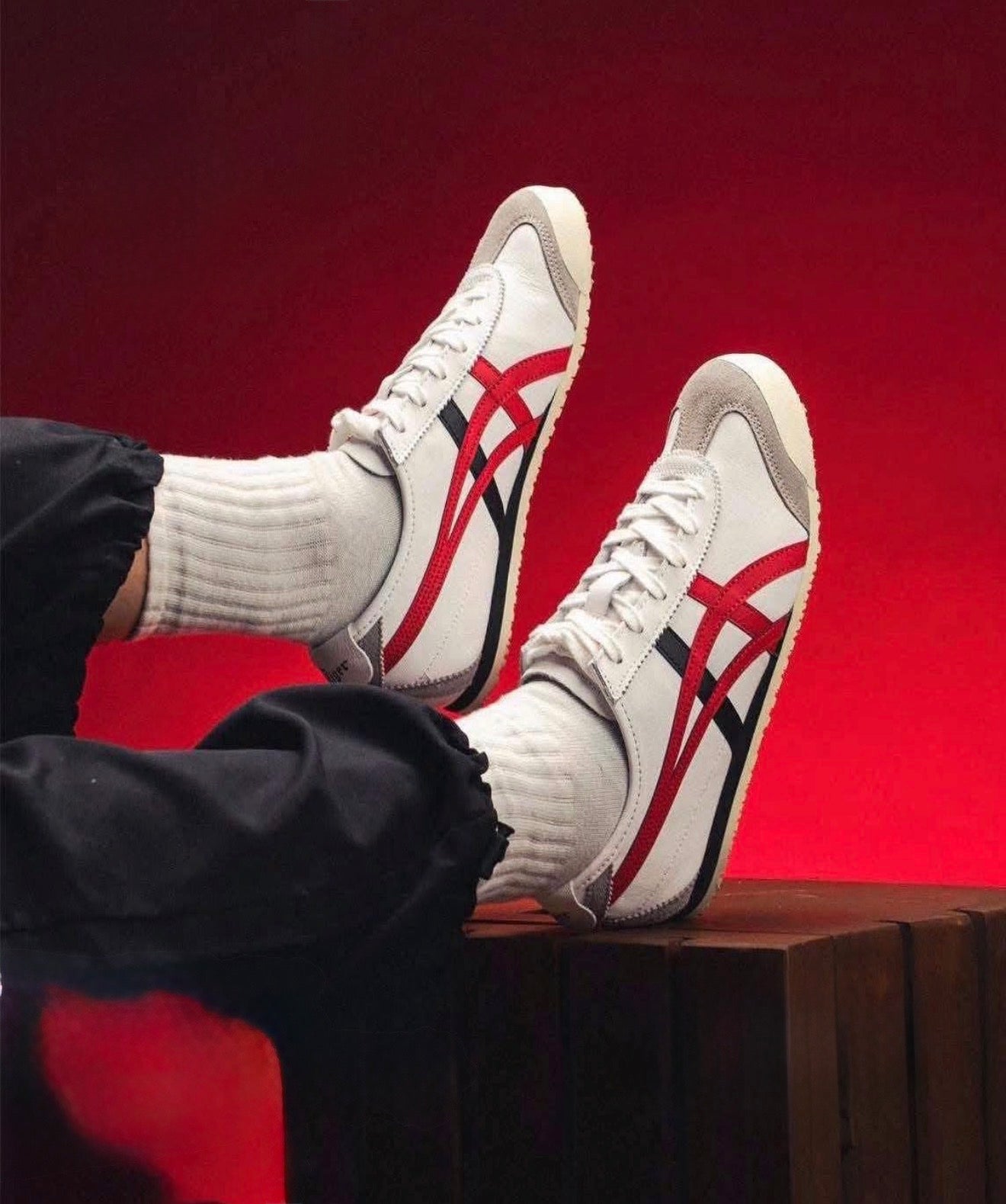 Mexico 66 Lace Up White Classic Red