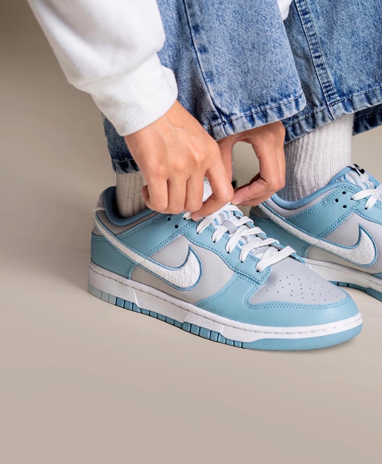 Dunk Low Fleece Swoosh Blue