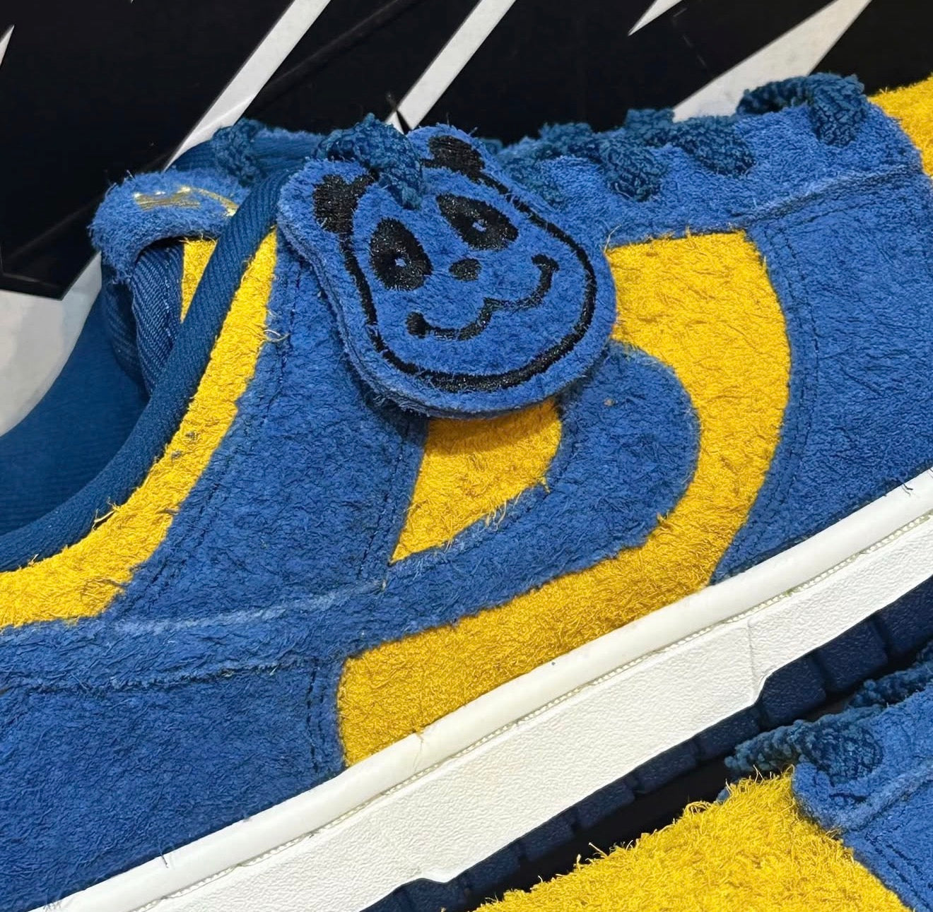 Dunk Low SE Panda-Monium Court Blue Yellow Ochre Suede