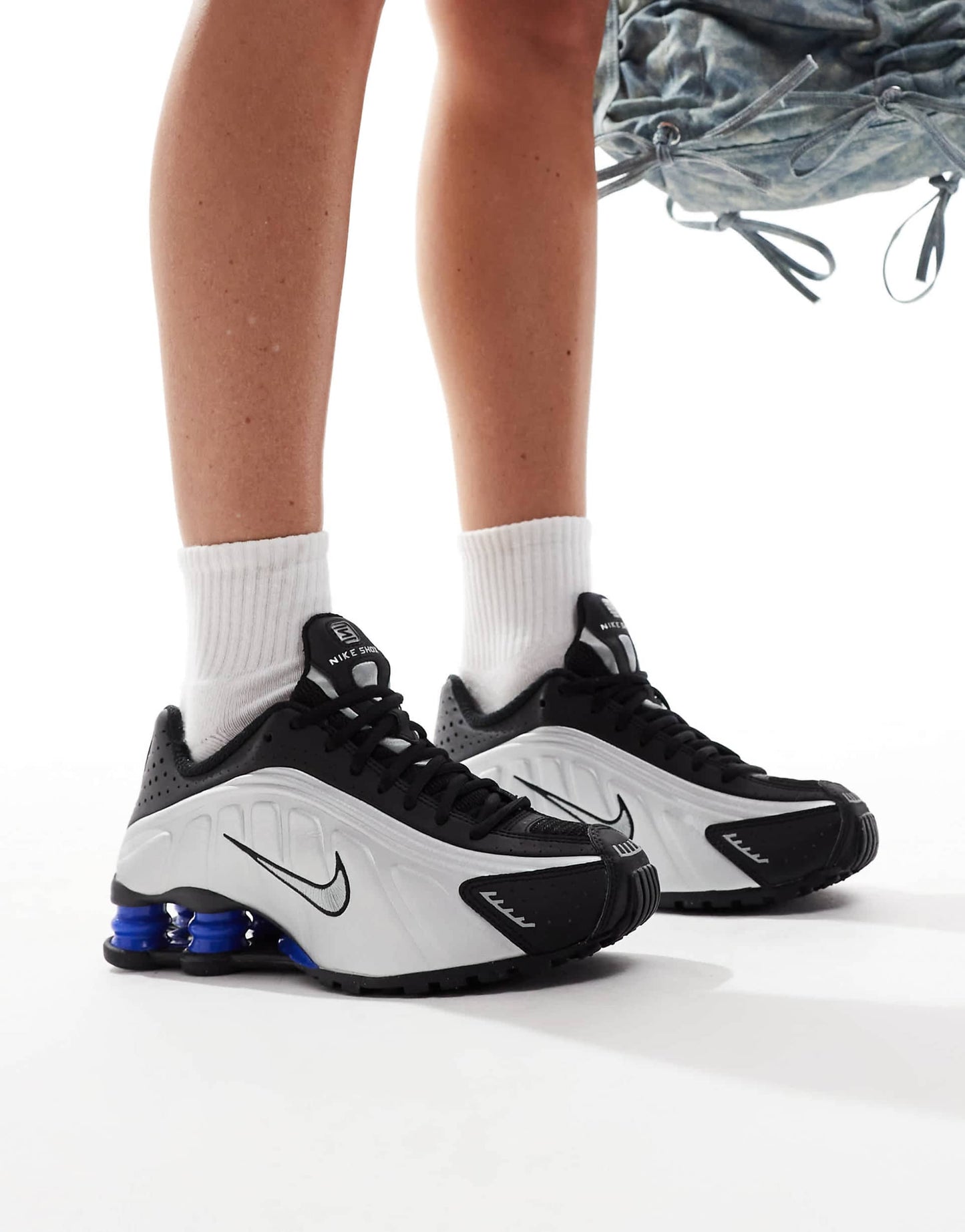 Shox R4 Metallic Silver Black Racer Blue