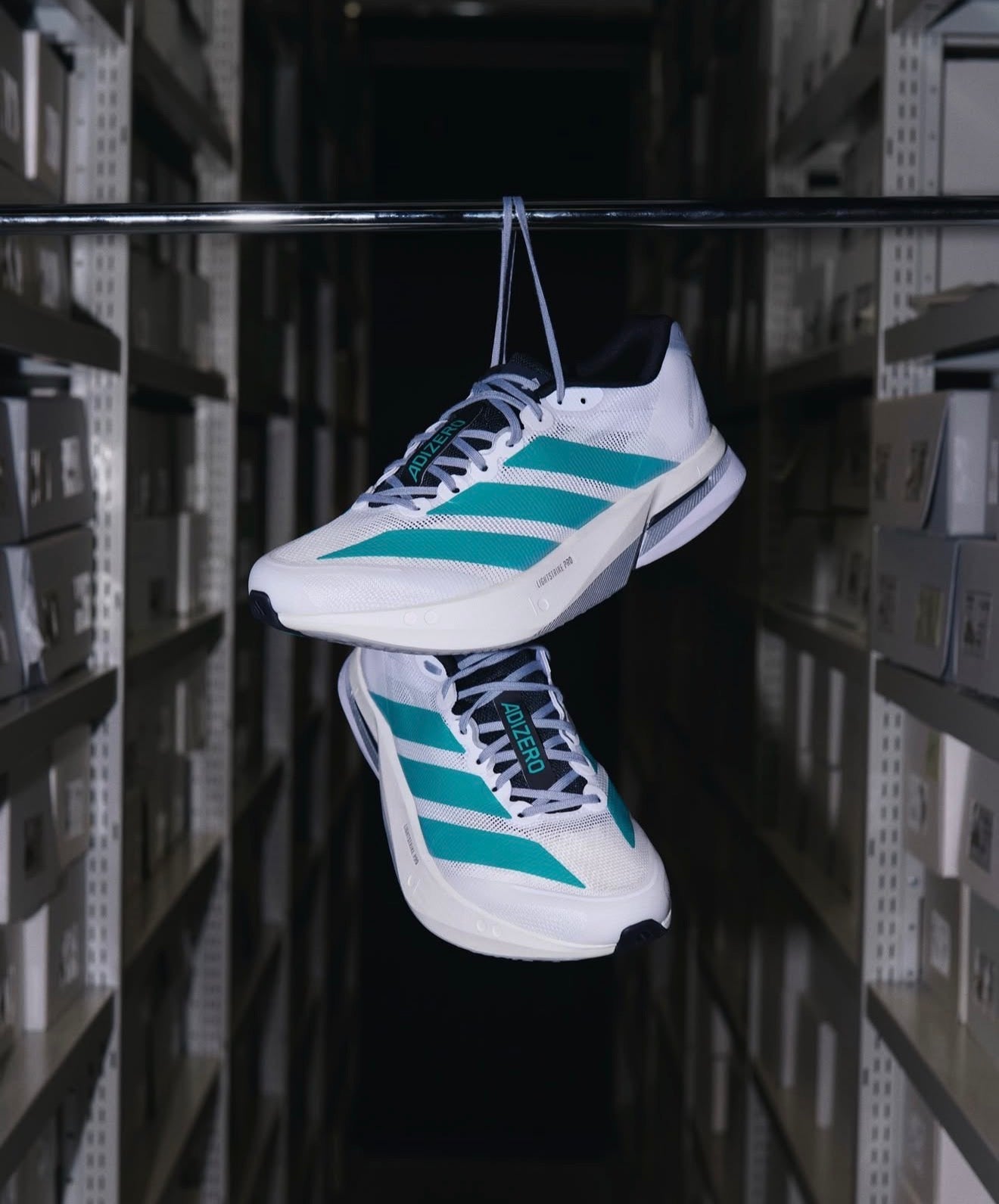 Adizero Boston 13 White Pure Teal