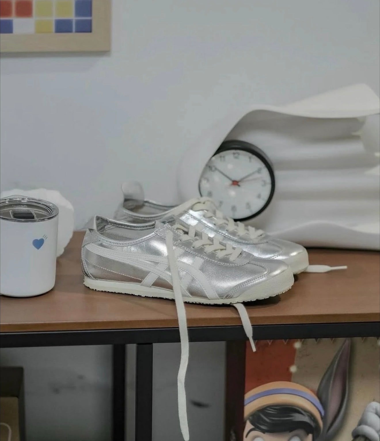 Mexico 66 Lace Up Silver/White