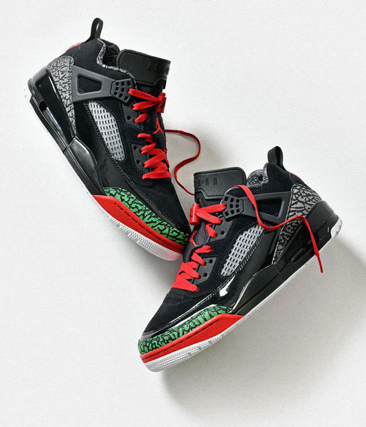 Jordan Spizike Low Black Classic Green White Varsity Red
