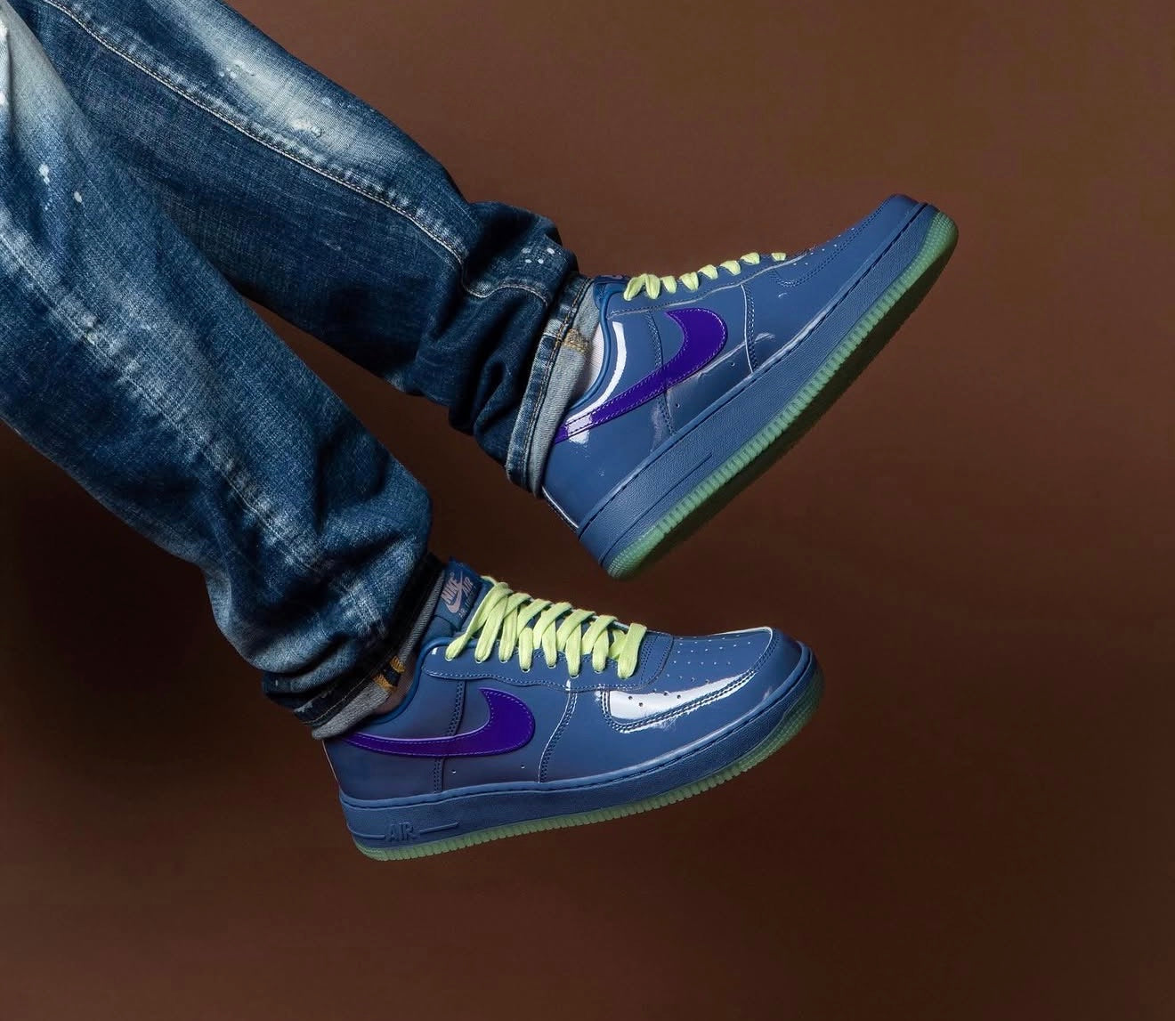 Airforce 1 Low Patent Leather Mystic Navy Grape Ice