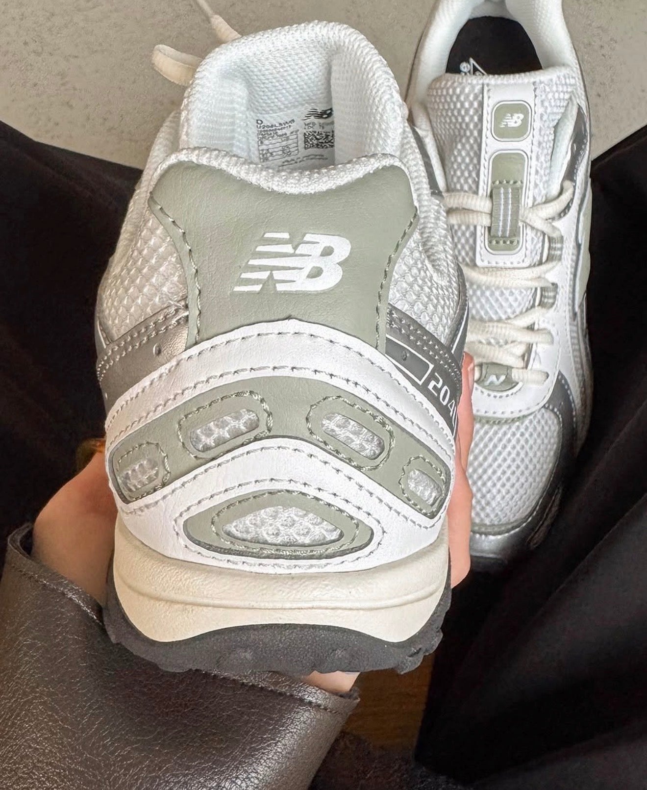 NB Balance 204L Silver Metallic Sage Green