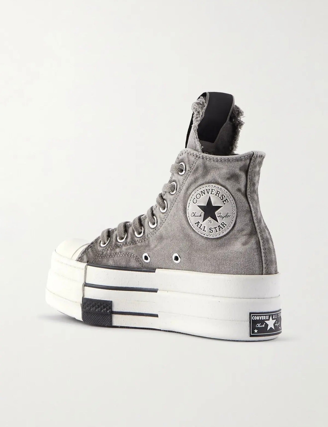 WMNs Converse DBL DRKSTAR Chuck Taylor All Star 70 Hi Rick Owens DRKSHDW Overdye Concrete
