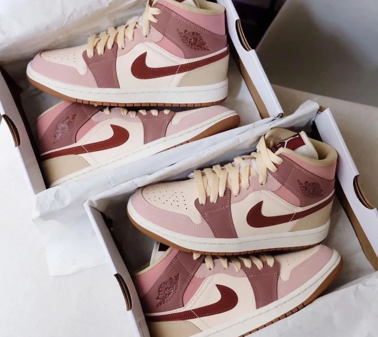 WMNs Air Jordan 1 Mid Dark Pony Smoky Mauve