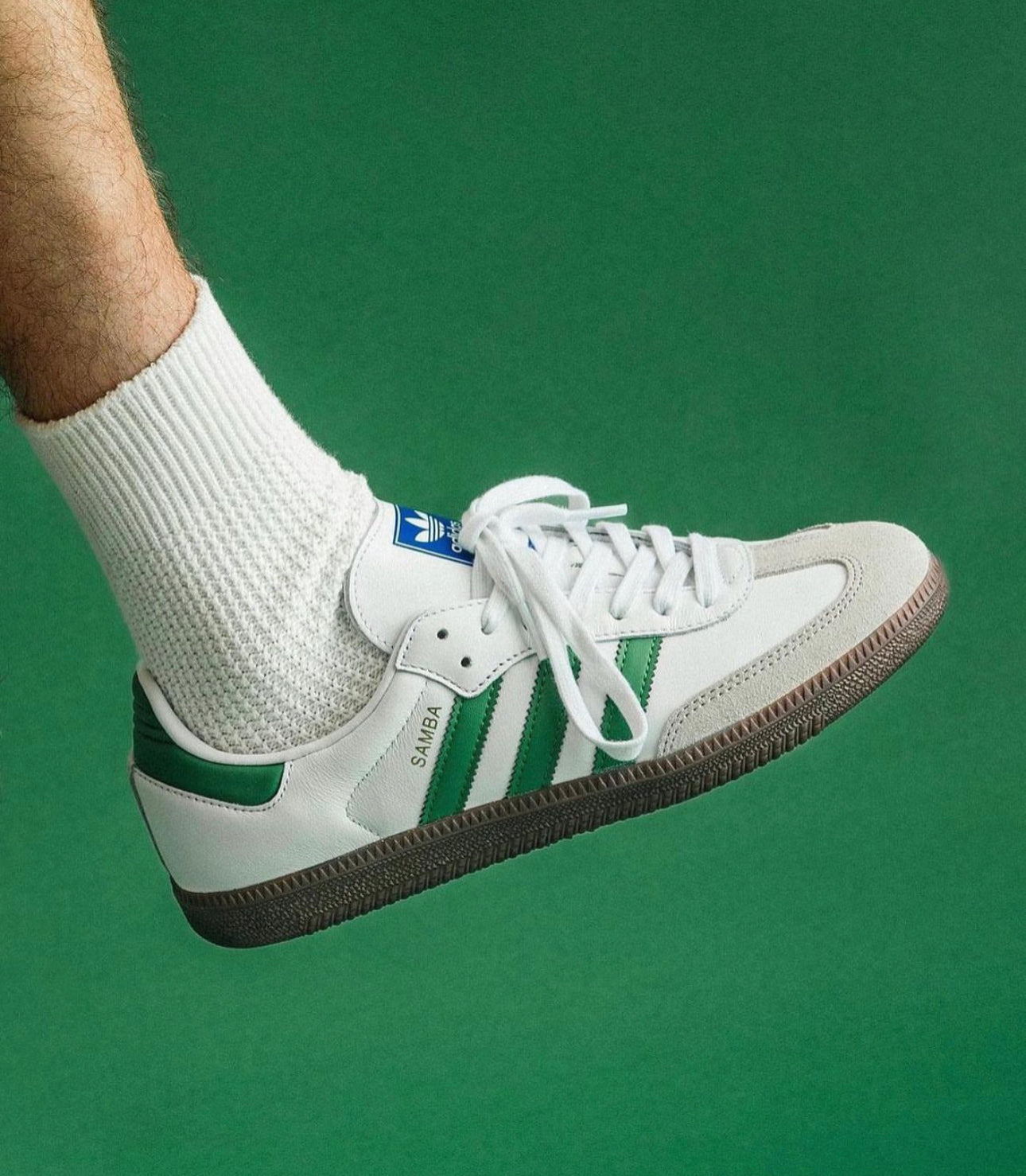 Samba Trainers Vegan “ White Green Gum “
