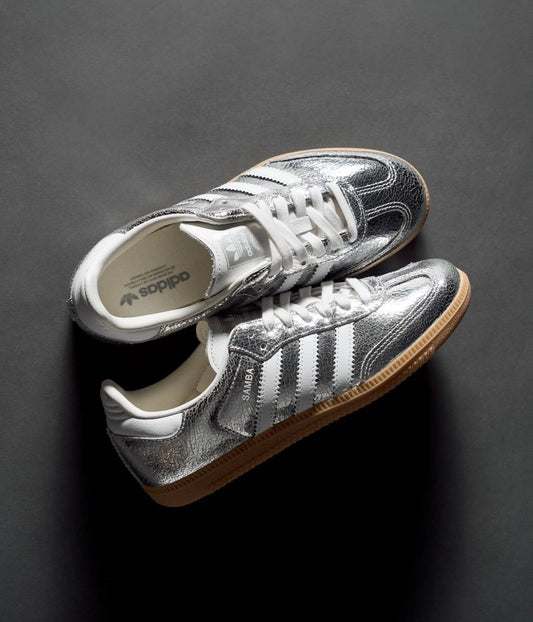 Samba OG Silver Metallic Cracked Leather