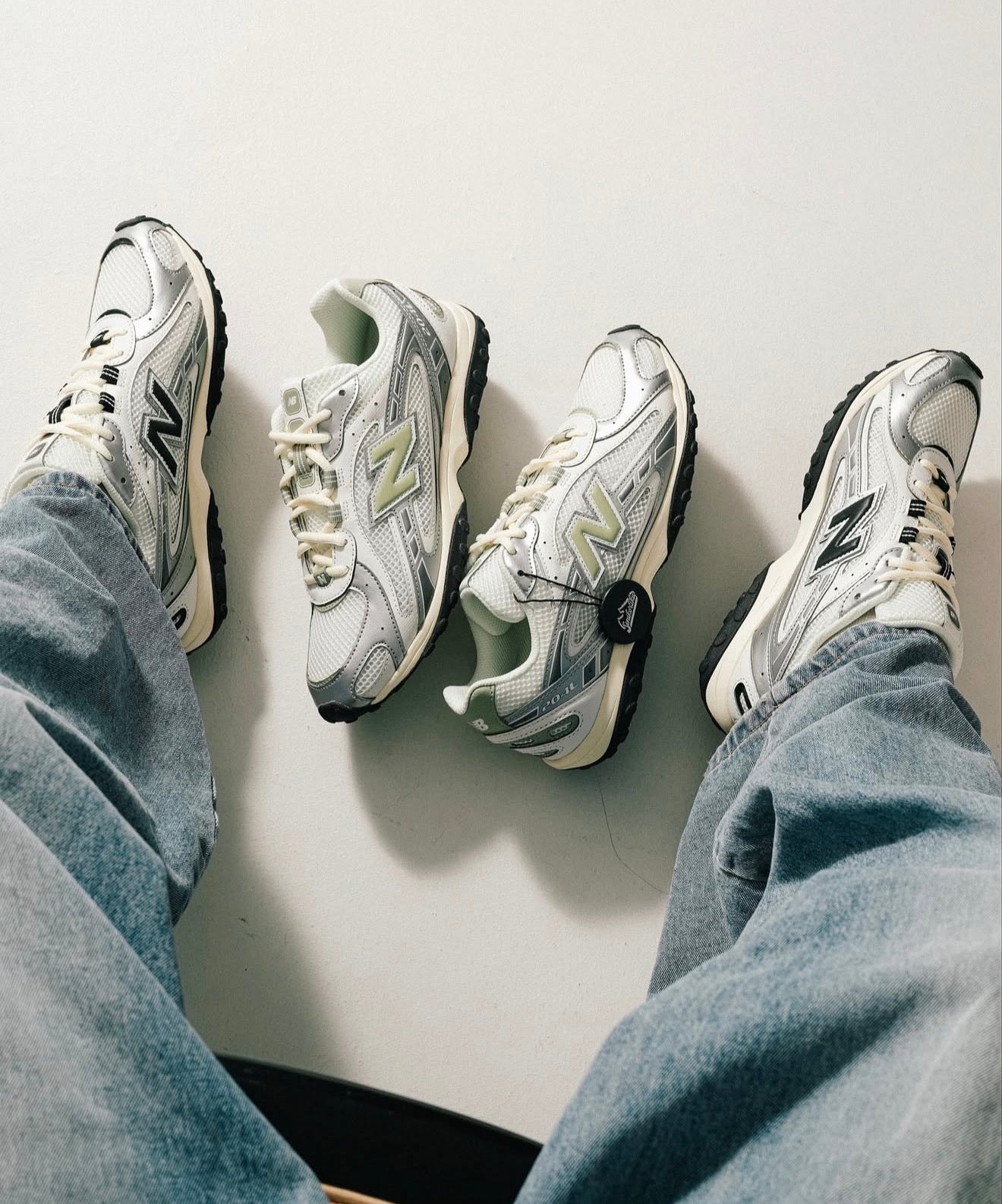 NB Balance 204L Silver Metallic Sage Green