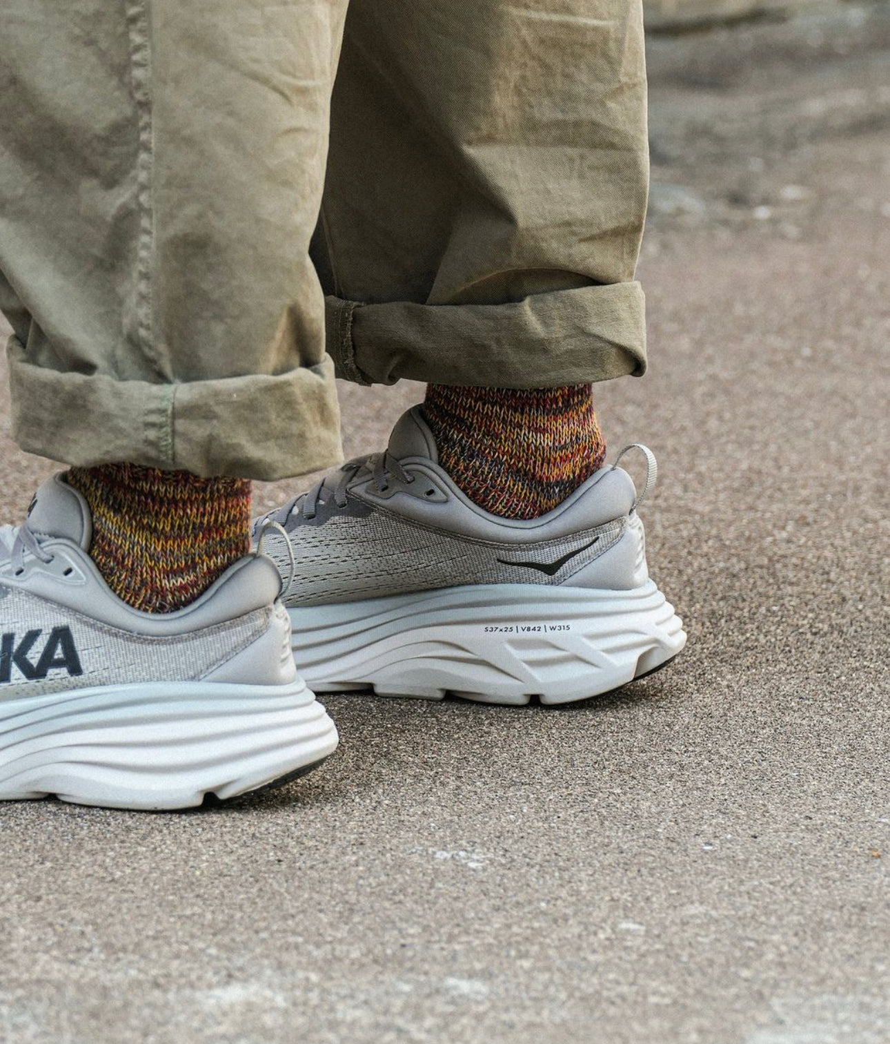 Hoka Bondi 8 Fossil Grey