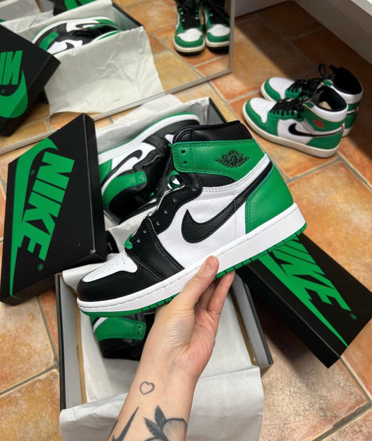 Air Jordan 1 High Black Lucky Green